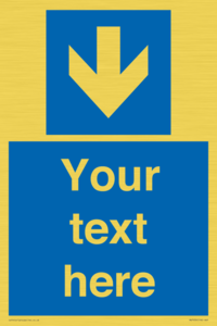 Custom Mandatory directional sign, blue arrow down